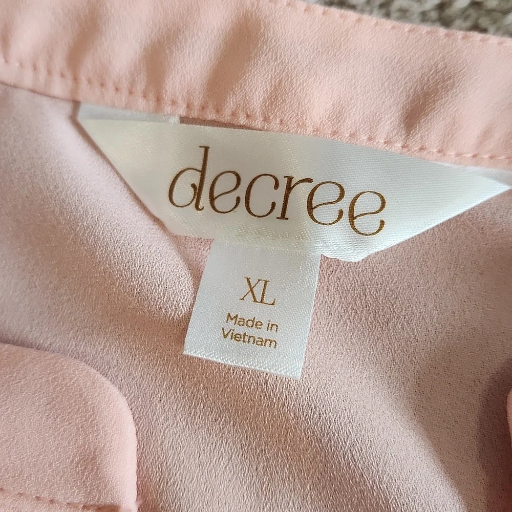 Decree Sheer Peach Blouse, XL - Picture 8 of 10